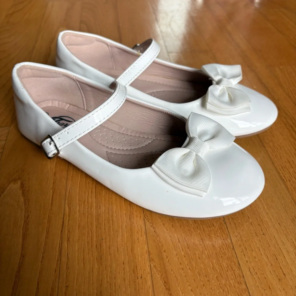 Trary White Dress Shoes Mary Jane Patent Easter First Communion Youth Girls Sz 2